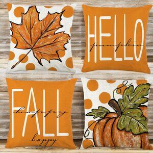 Fall Decorative Pillow Covers Thanksgiving Decor Farmhouse Throw Accent Cases